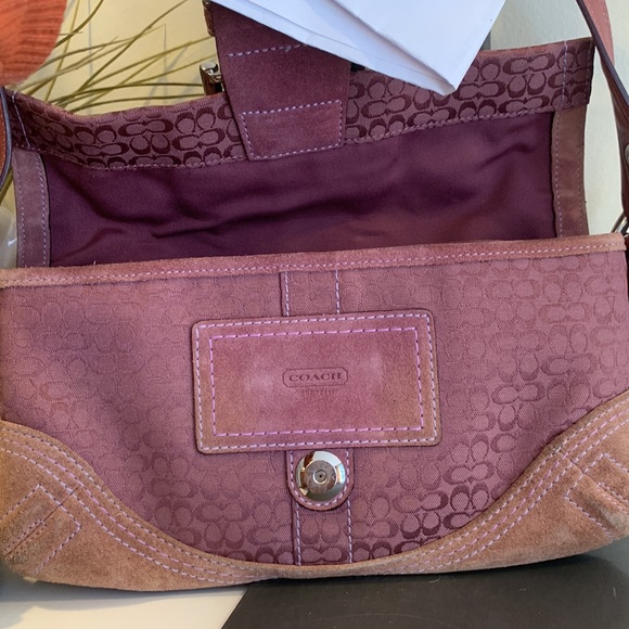 Coach rare y2k mauve monogram signature jacquard soho shoulder bag - Picture 8 of 9